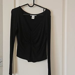 Planet Gold | Black Sparkly Long Sleeve top